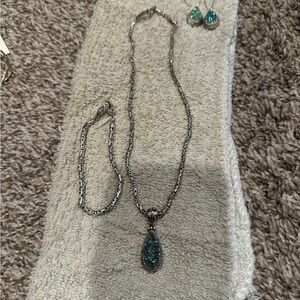 Druzy Jewelry in Blue/Green color